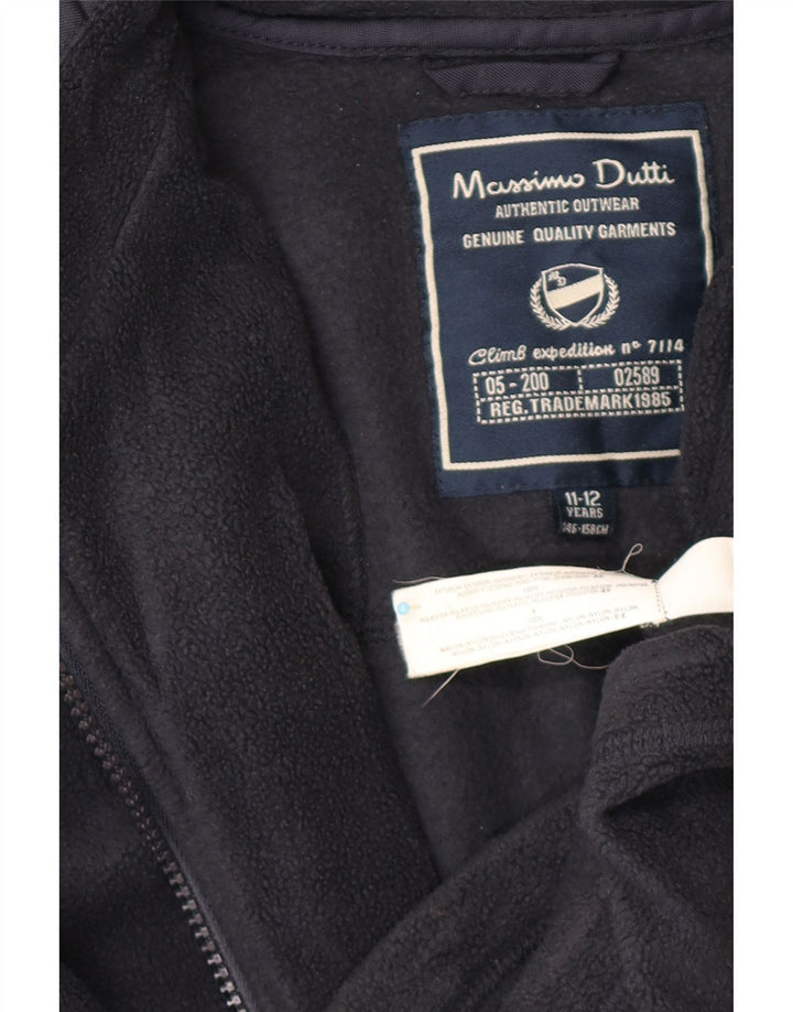 MASSIMO DUTTI Giacca in pile con grafica per ragazzi 11-12 anni in poliestere blu navy