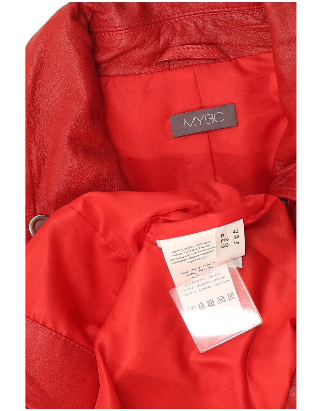 Giacca da motociclista vintage da donna UK 16 grande in pelle rossa
