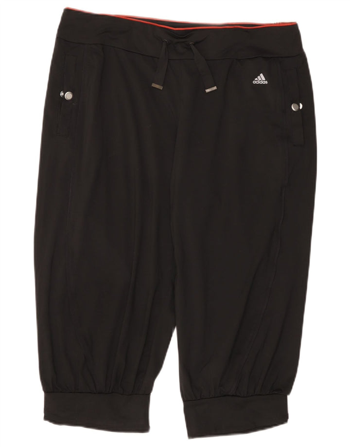 Pantaloni da tuta da donna ADIDAS Capri Joggers UK 14 Large Nero Poliestere