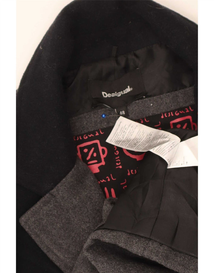 Desigual Cappotto da uomo IT 48 Poliestere color block grigio medio