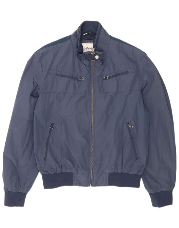 Giubbotto bomber Geox da uomo Respira UK 40 Large blu navy in poliestere
