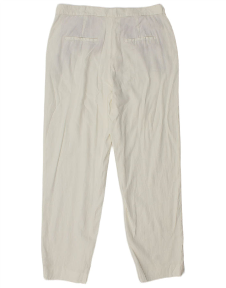 MASSIMO DUTTI Pantaloni chino affusolati da donna EU 40 Medio W30 L27 Bianco