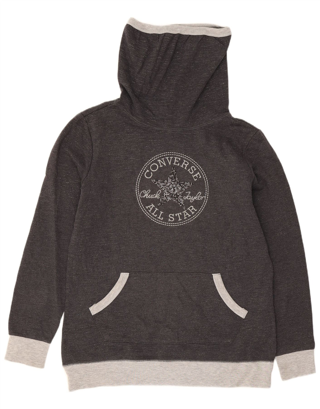 Felpa grafica da donna Converse Jumper UK 10 Small Grey Colourblock
