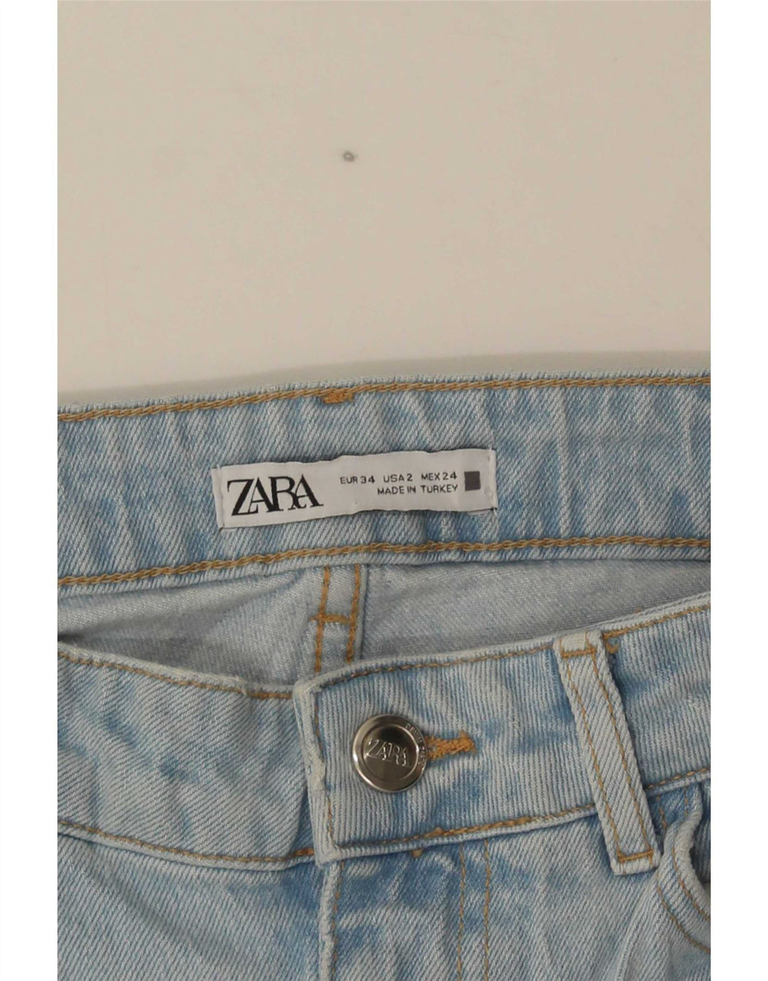 Jeans svasati alti invecchiati Zara da donna EU 34 2XS W24 L36 Blu