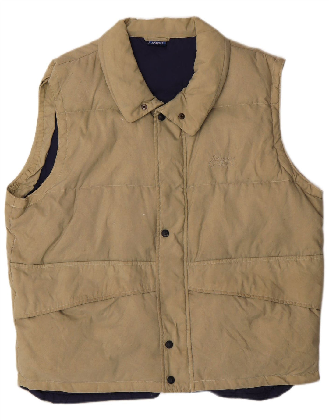 Gilet imbottito da uomo Asics UK 40 Large Beige in poliammide