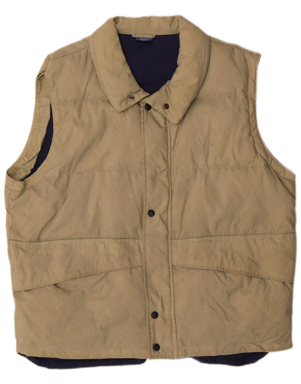 Asics Mens Padded Gilet UK 40 Large Beige Polyamide