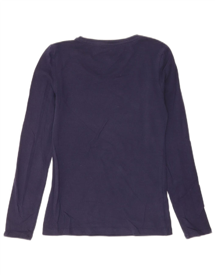 Guess Top grafico da donna a maniche lunghe UK 4 XS Blu navy