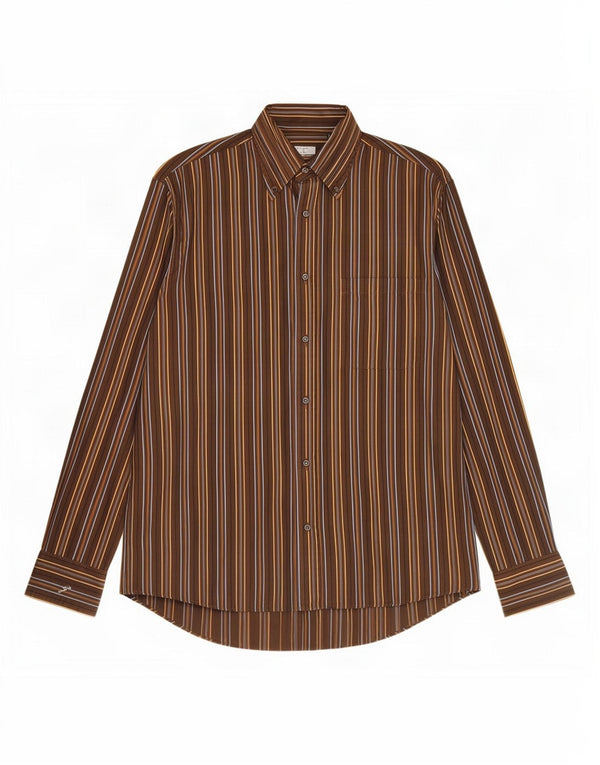 Camicia da uomo Gattinoni taglia 39 15 1/2 cotone a righe marrone medio