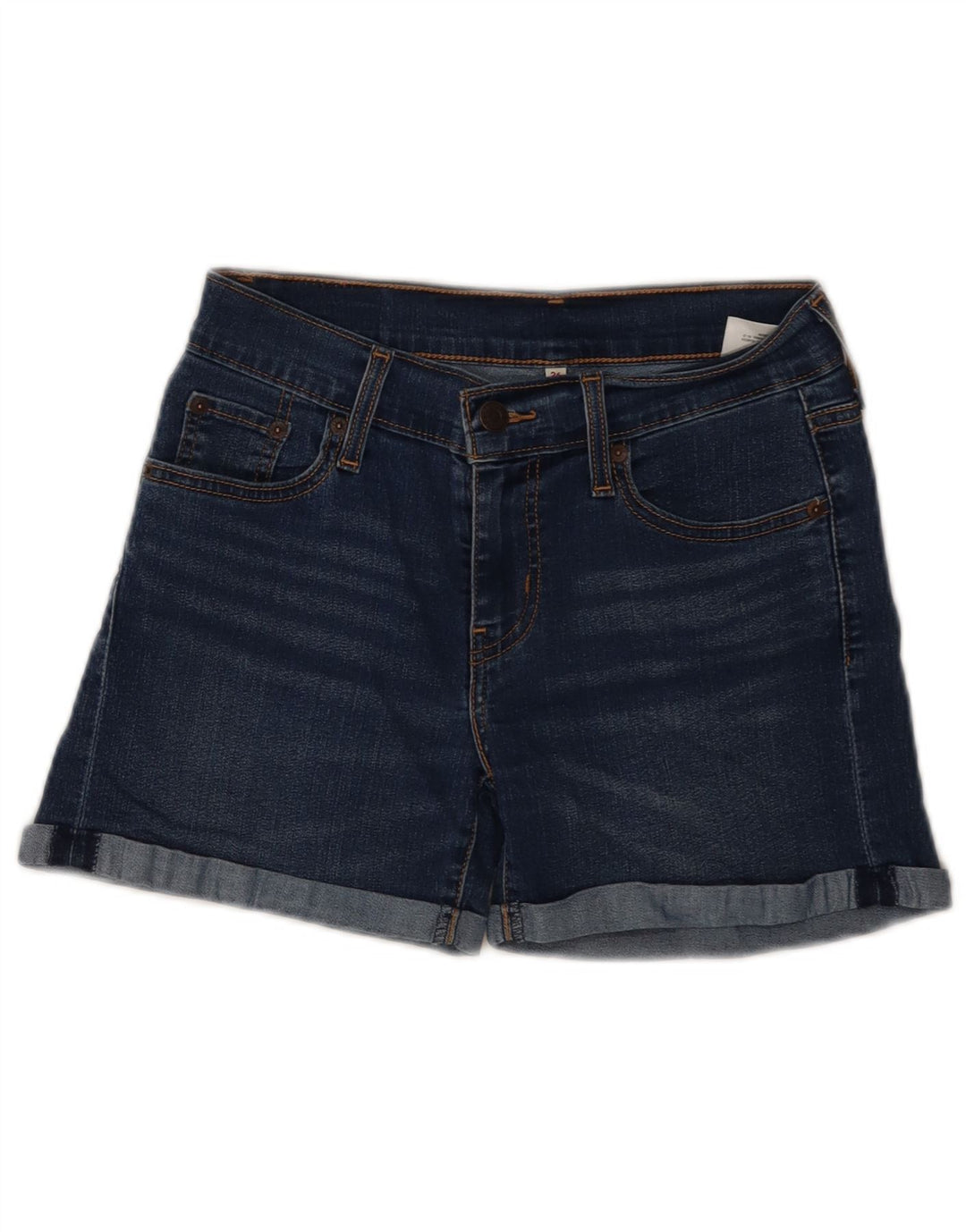 Pantaloncini di jeans da donna Levi's W26 piccoli in cotone blu navy