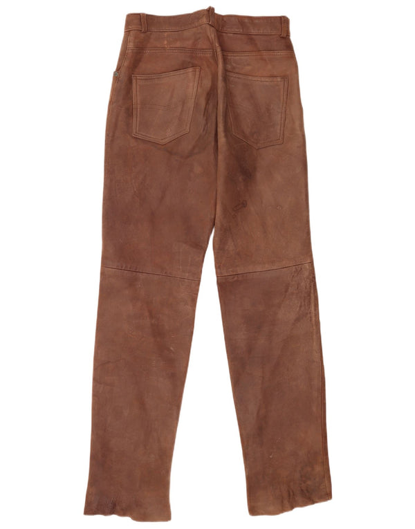 Pantaloni in pelle vintage da uomo W30 L34 Marrone