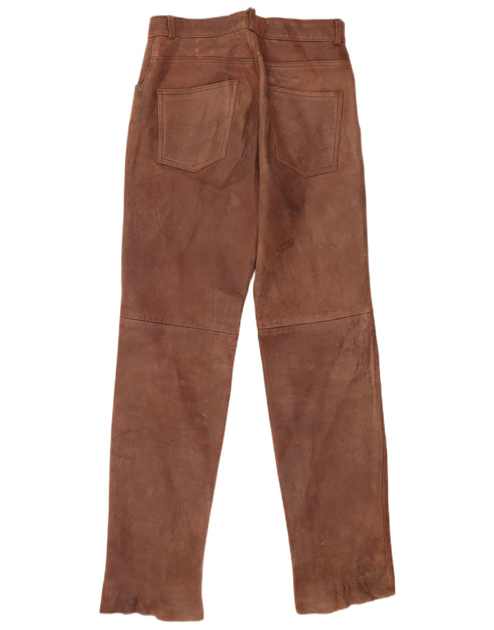 Pantaloni in pelle vintage da uomo W30 L34 Marrone