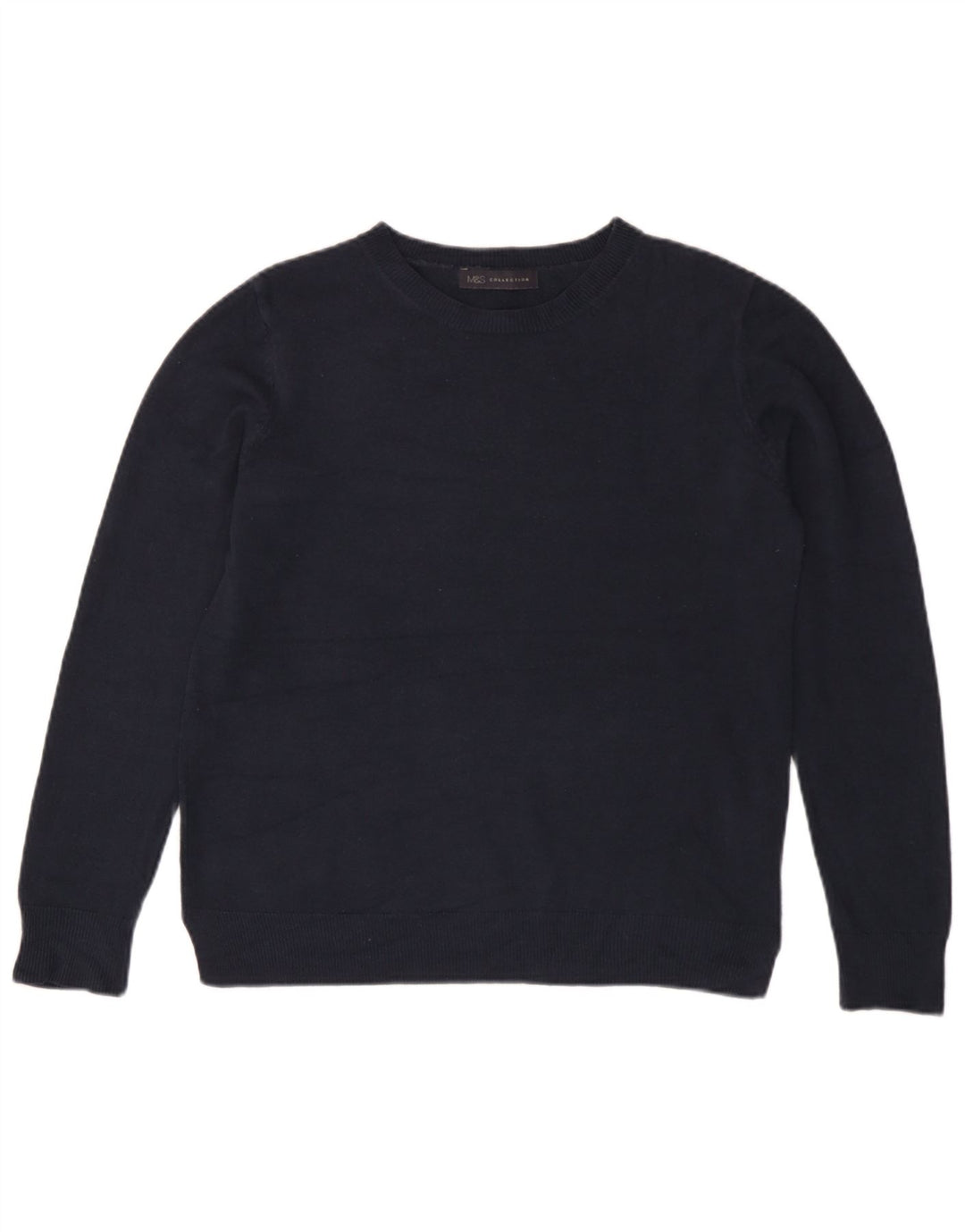 Maglione maglione girocollo da donna Marks & Spencer UK 14 grande blu navy