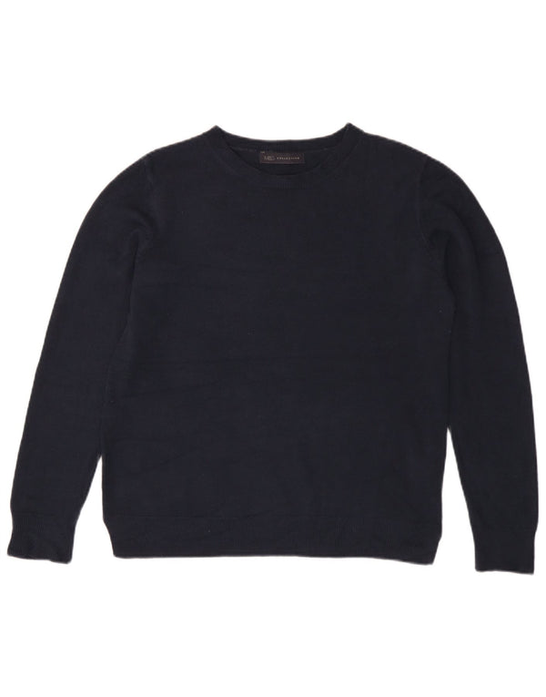 Maglione maglione girocollo da donna Marks & Spencer UK 14 grande blu navy