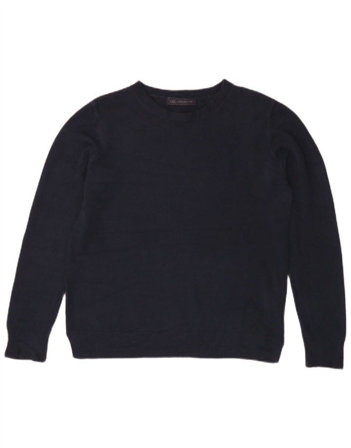 Maglione maglione girocollo da donna Marks & Spencer UK 14 grande blu navy