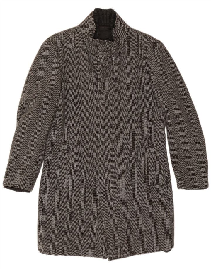 Cappotto Zara da uomo UK 40 grande grigio a spina di pesce