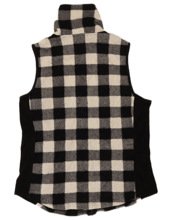 Gilet in pile da donna Chaps UK 16 grande poliestere a quadretti nero