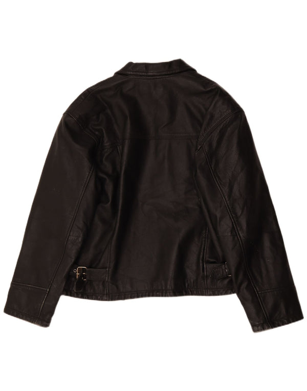 Giacca in pelle vintage da uomo IT 54 XL Nera