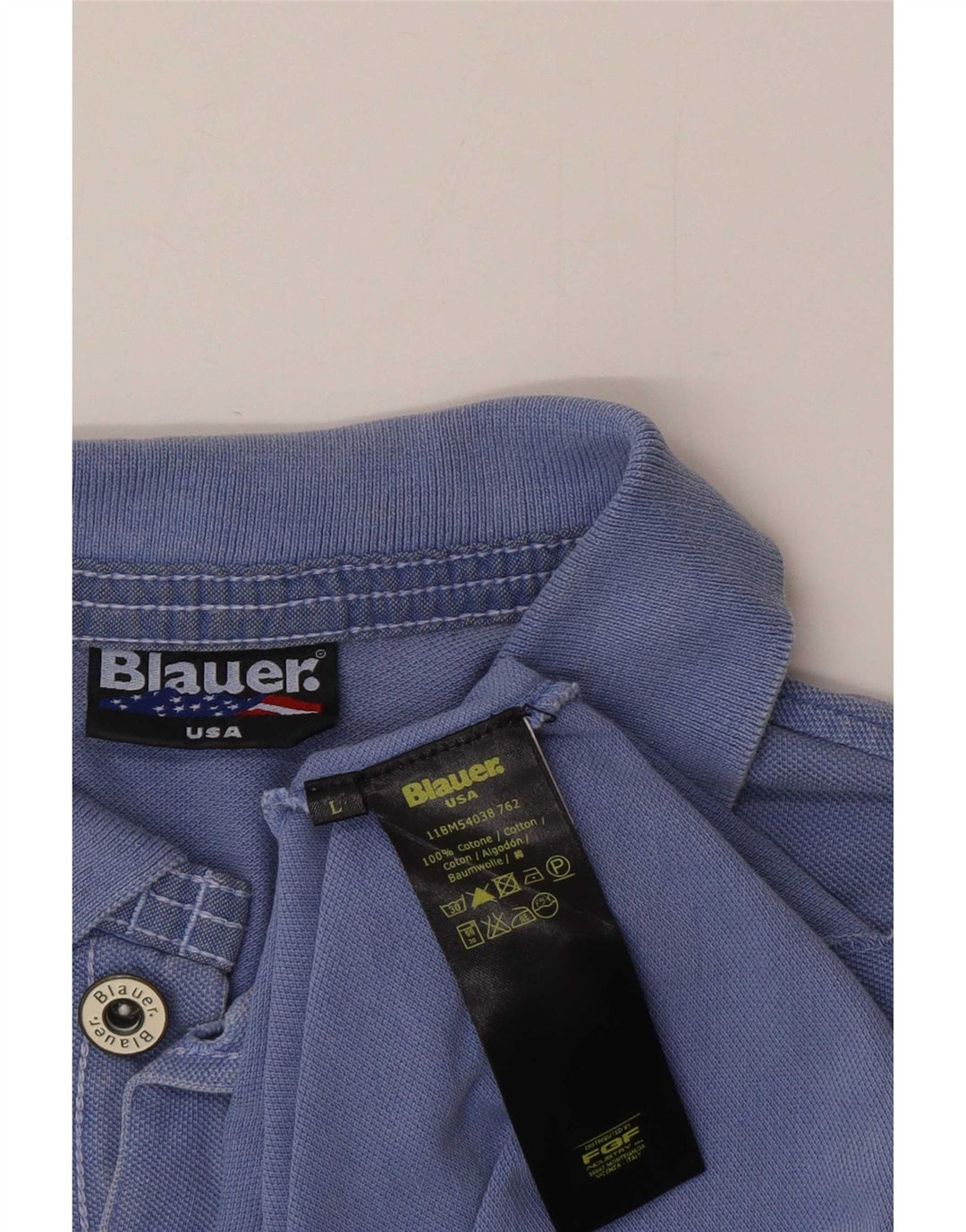 Polo Blauer Uomo Large Blu Cotone