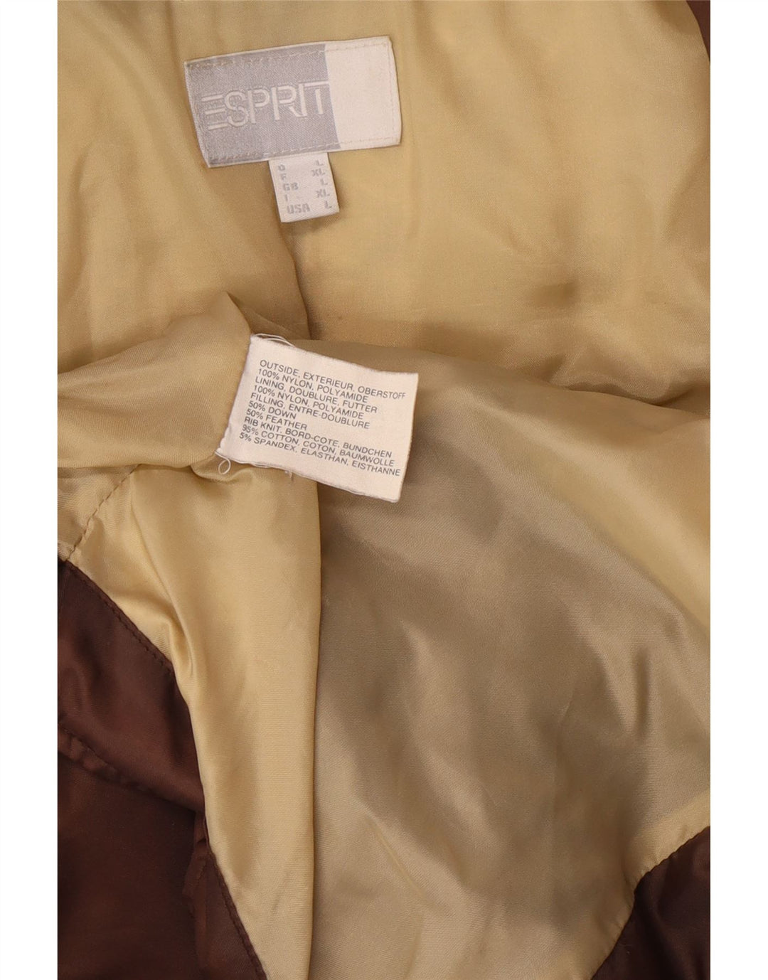 Giacca imbottita da donna ESPRIT UK 16 grande nylon marrone