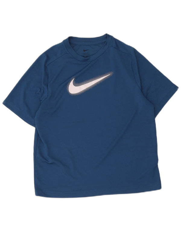 T-shirt grafica Nike da ragazzo Dri Fit Top 13-14 anni XL blu navy poliestere