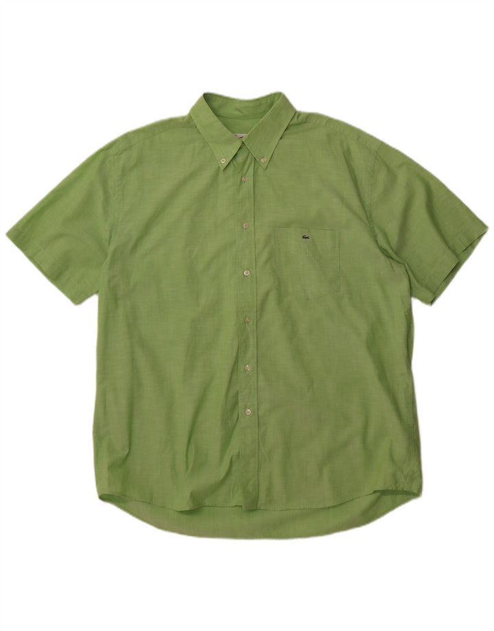 Camicia a maniche corte da uomo Lacoste taglia 44 XL in cotone verde