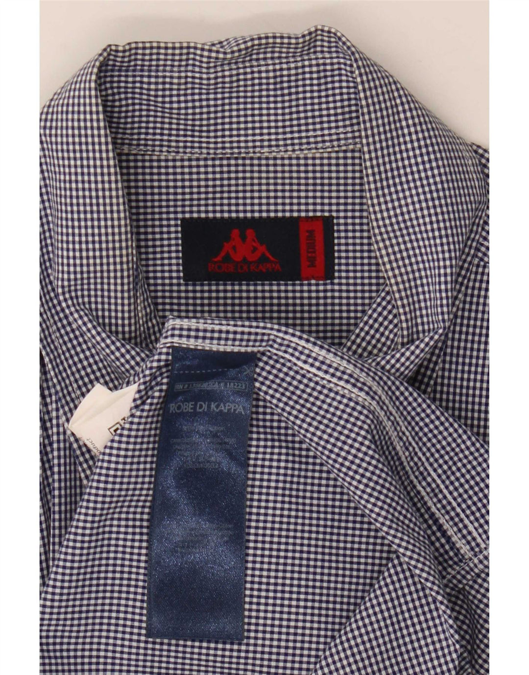 Camicia Kappa da uomo in cotone a quadretti blu navy medio