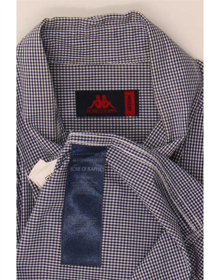Camicia Kappa da uomo in cotone a quadretti blu navy medio