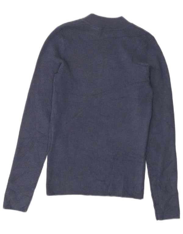 Maglione maglione girocollo da donna LEVI'S UK 8 piccolo acrilico blu navy