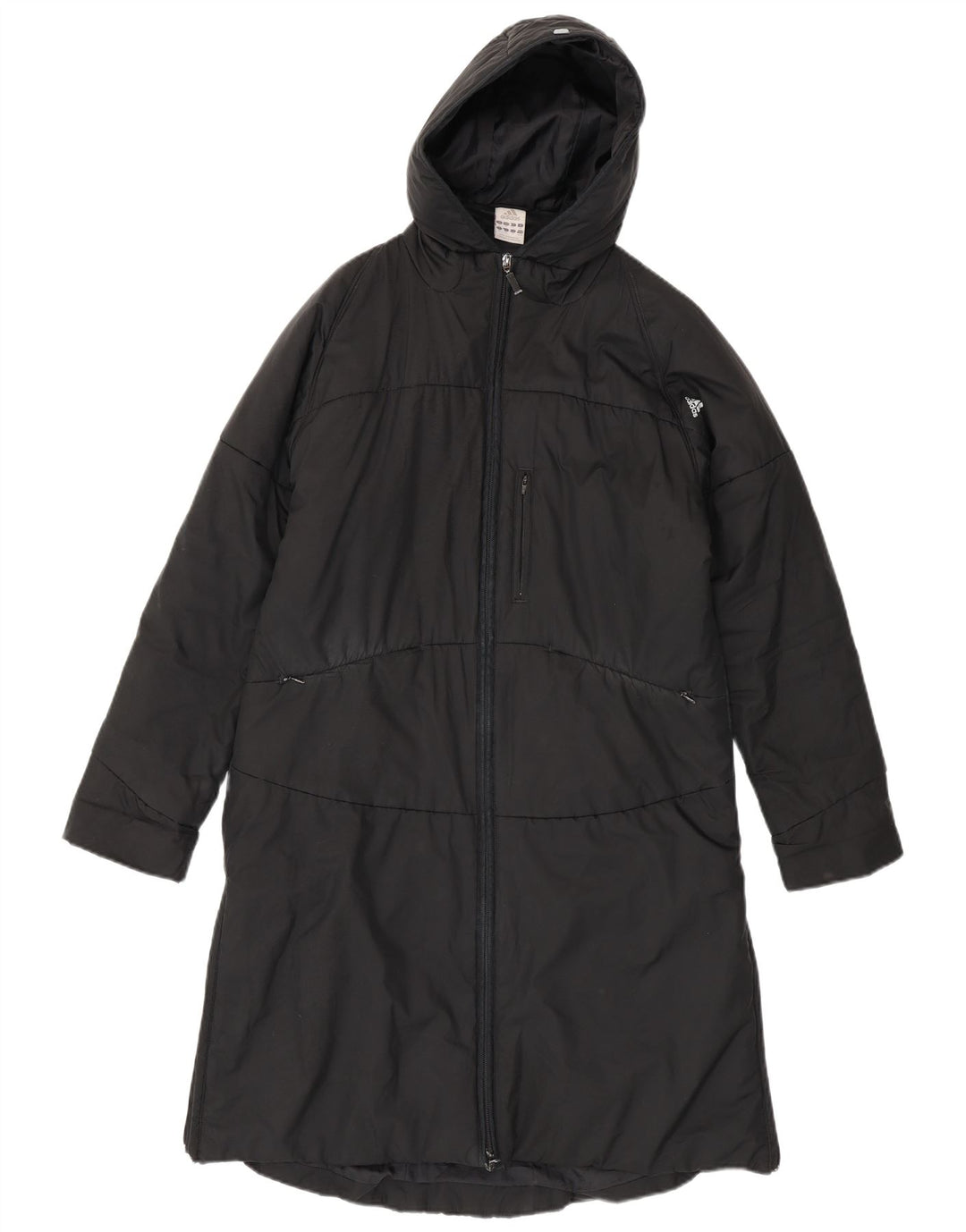 Cappotto imbottito con cappuccio da donna Adidas UK 14 medio poliestere nero