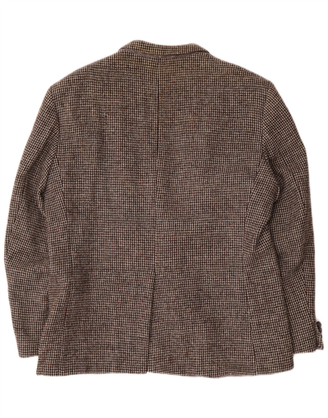 Giacca blazer da uomo a 2 bottoni Harris Tweed UK 38 pied de poule marrone medio
