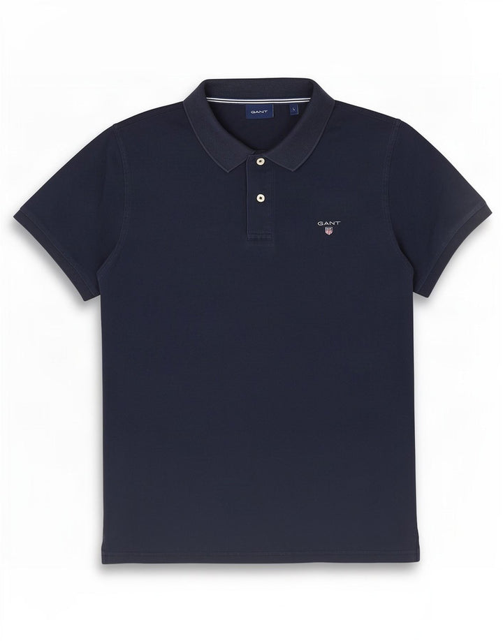 Polo da uomo Gant grande in cotone blu navy