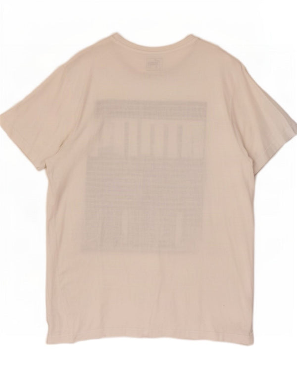 Puma T-shirt grafica da uomo grande in cotone bianco