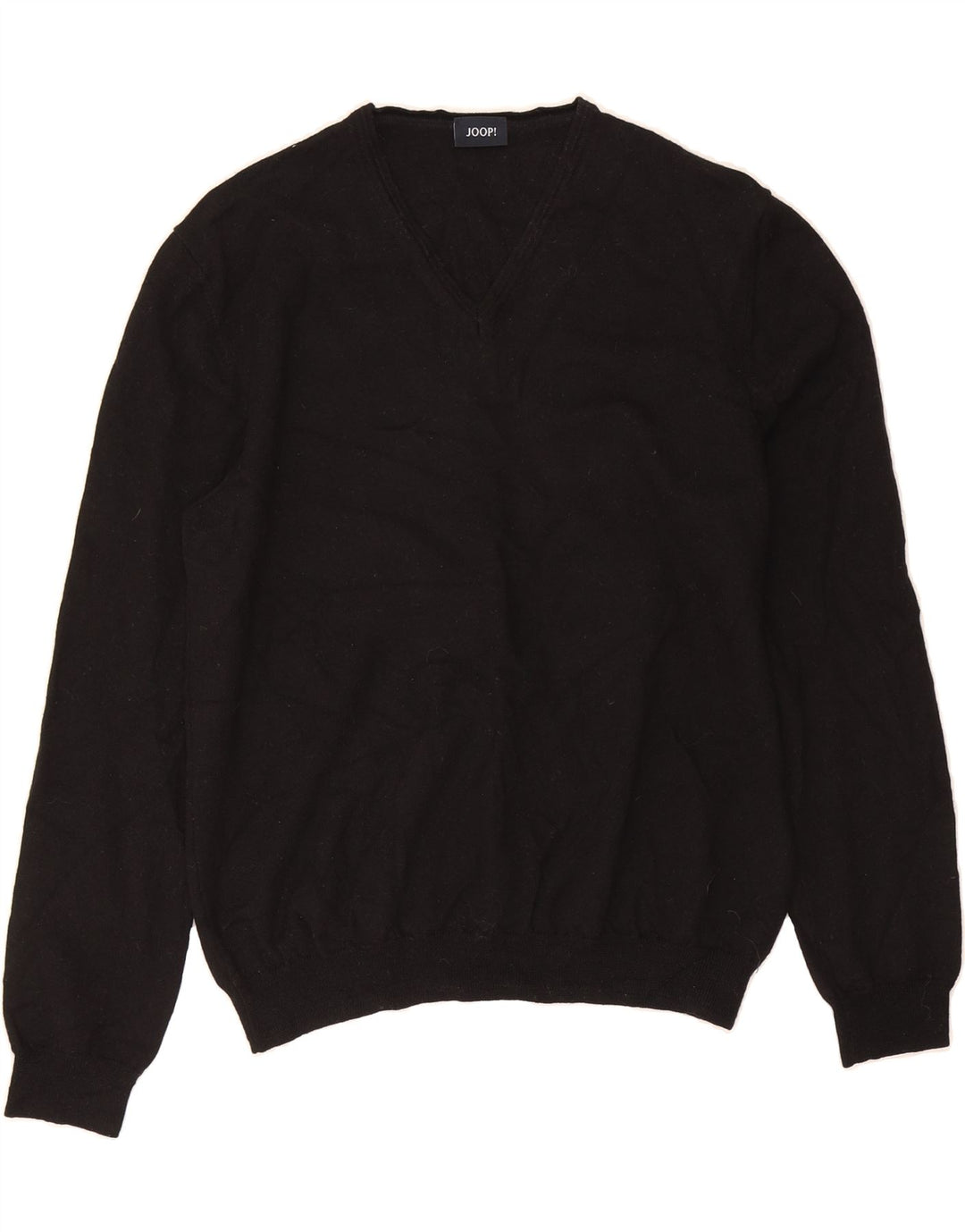 JOOP Womens V-Neck Jumper Sweater UK 16 Large Black Wool Vintage Joop and Second-Hand Joop from Messina Hembry 