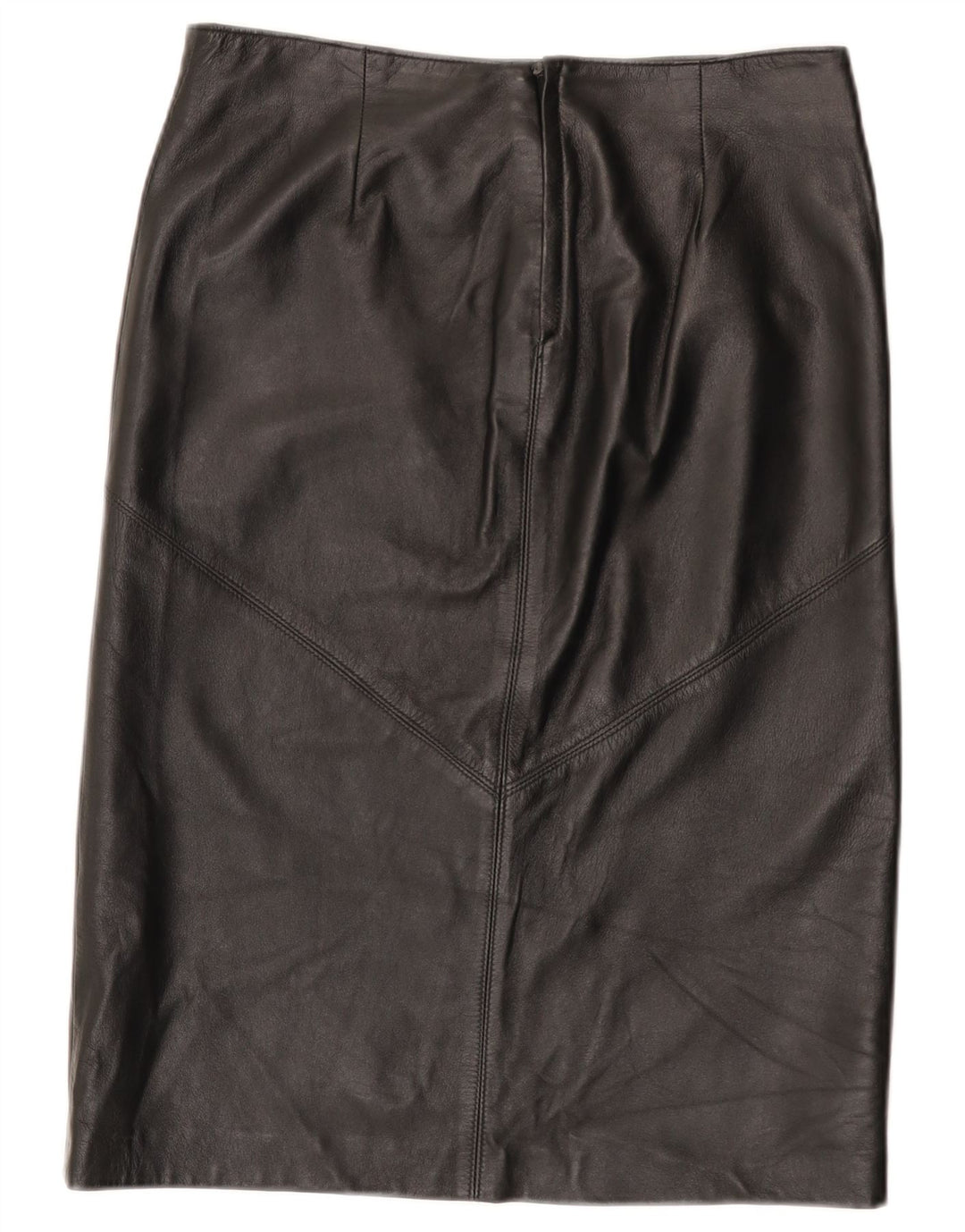 Gonna in pelle vintage da donna IT 44 media W30 in pelle nera