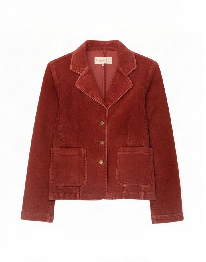 Giacca blazer in velluto a coste a 3 bottoni da donna Phase Eight UK 12 Borgogna media