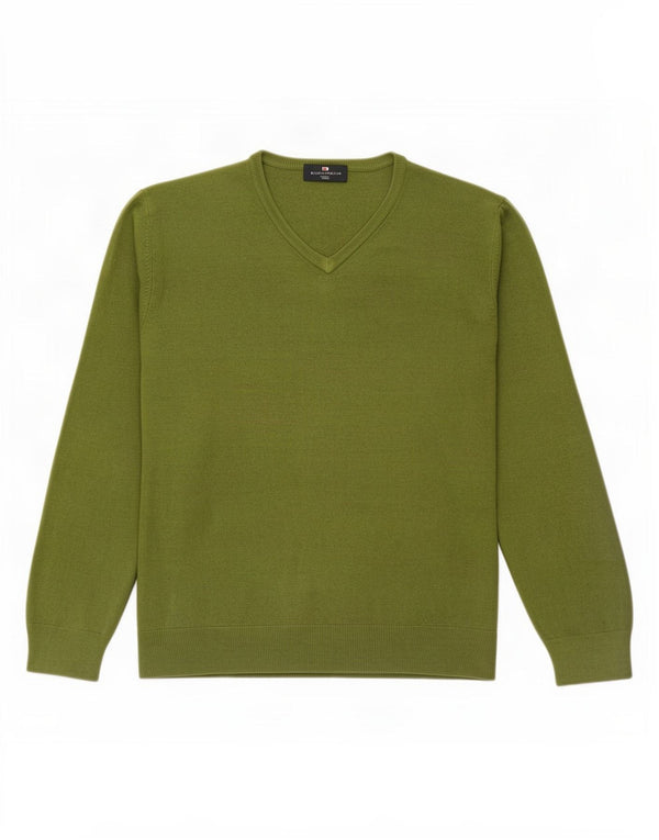 Maglione da uomo con scollo a V Marks & Spencer grande acrilico verde