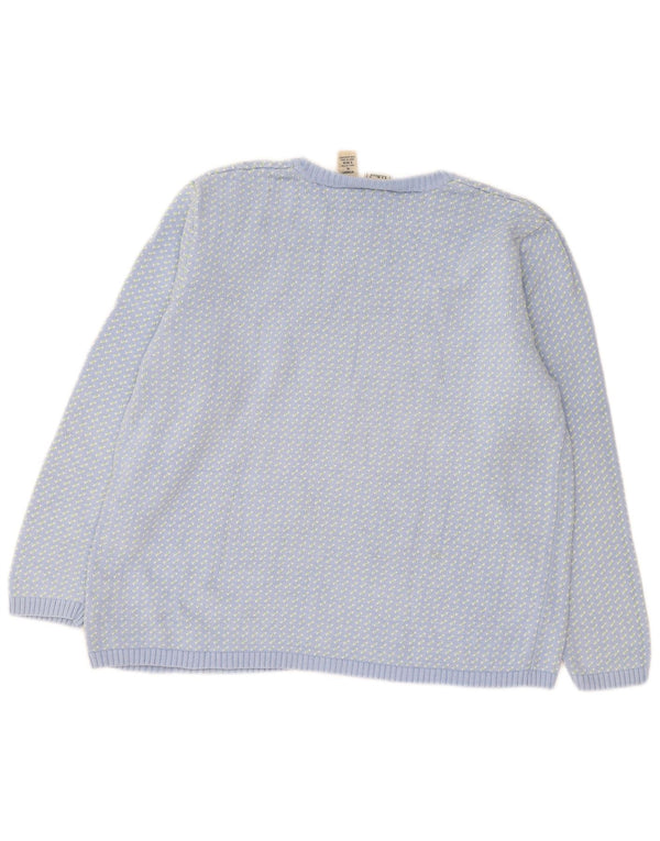 L.L.Bean maglione da donna con scollo a barca UK 18 XL cotone screziato blu