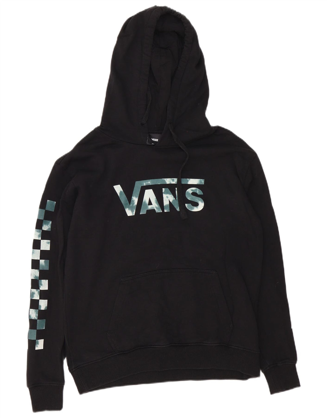 Felpa con cappuccio grafica da uomo Vans, cotone medio nero