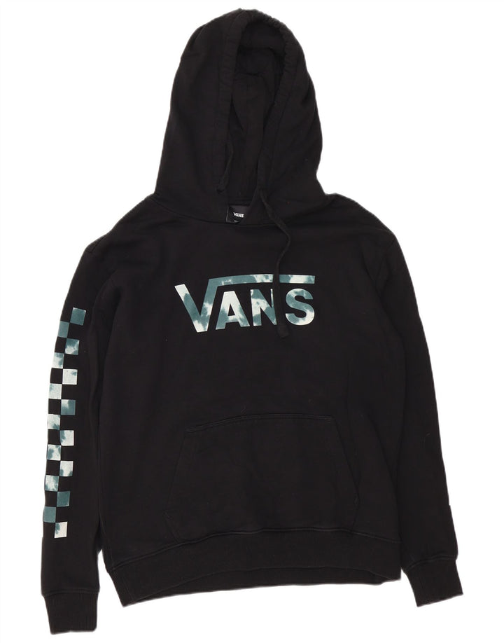 Felpa con cappuccio grafica da uomo Vans, cotone medio nero