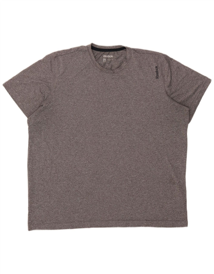 T-shirt Reebok da uomo Top 2XL poliestere chiazzato grigio