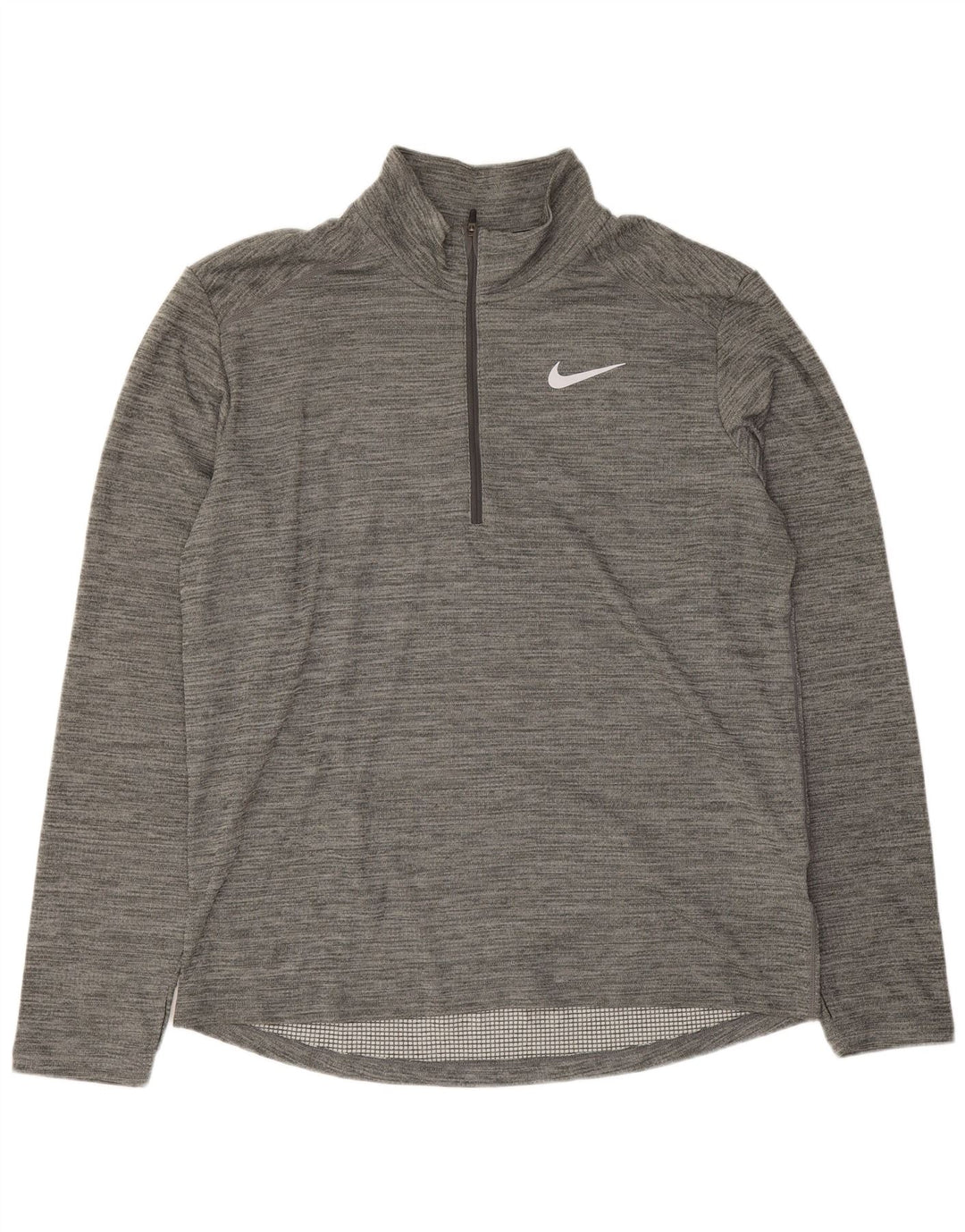 Maglia da ginnastica Nike Dri Fit con zip e collo da uomo, grande, grigia screziata