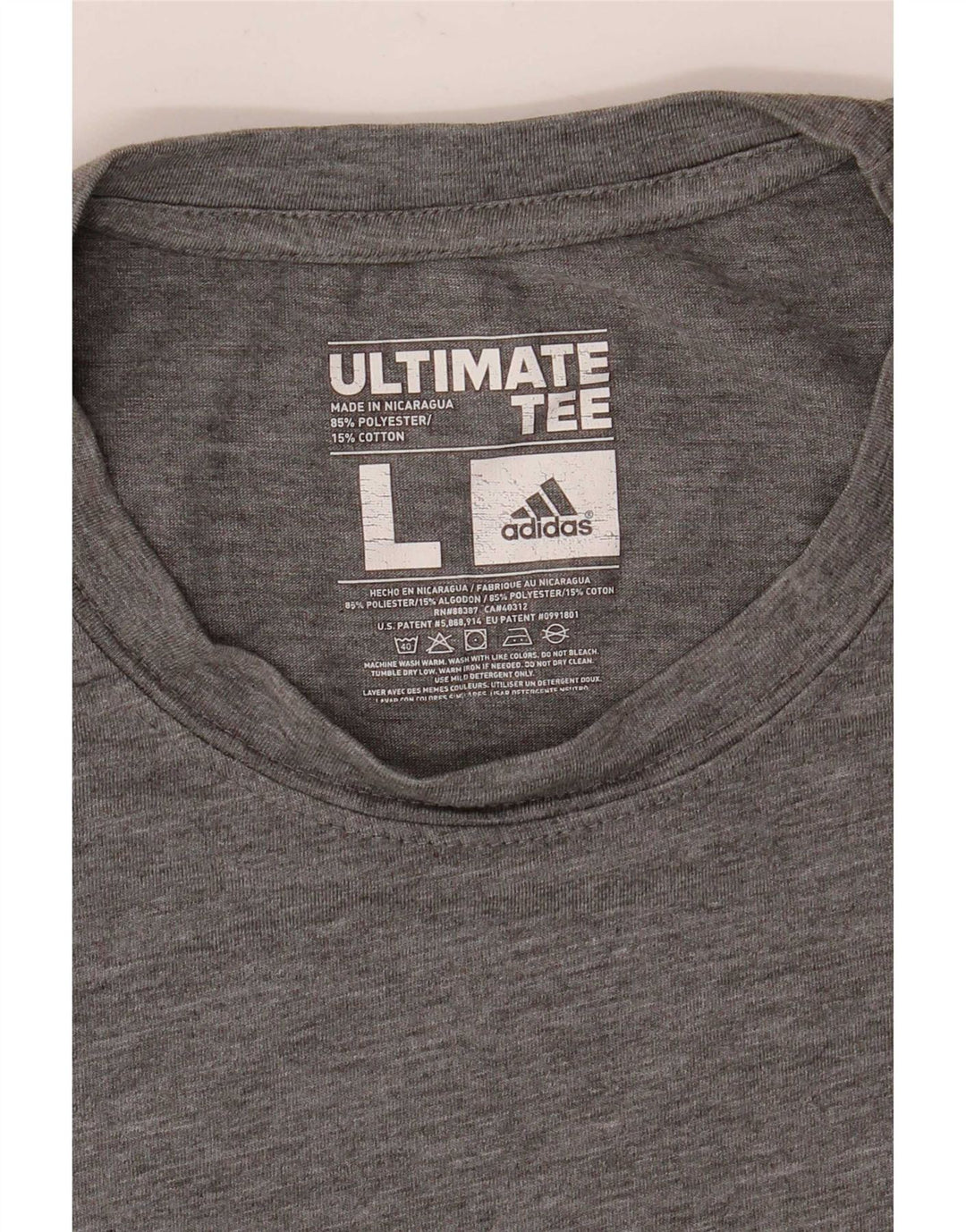 T-shirt Adidas Climalite da uomo, grande, in poliestere chiazzato grigio