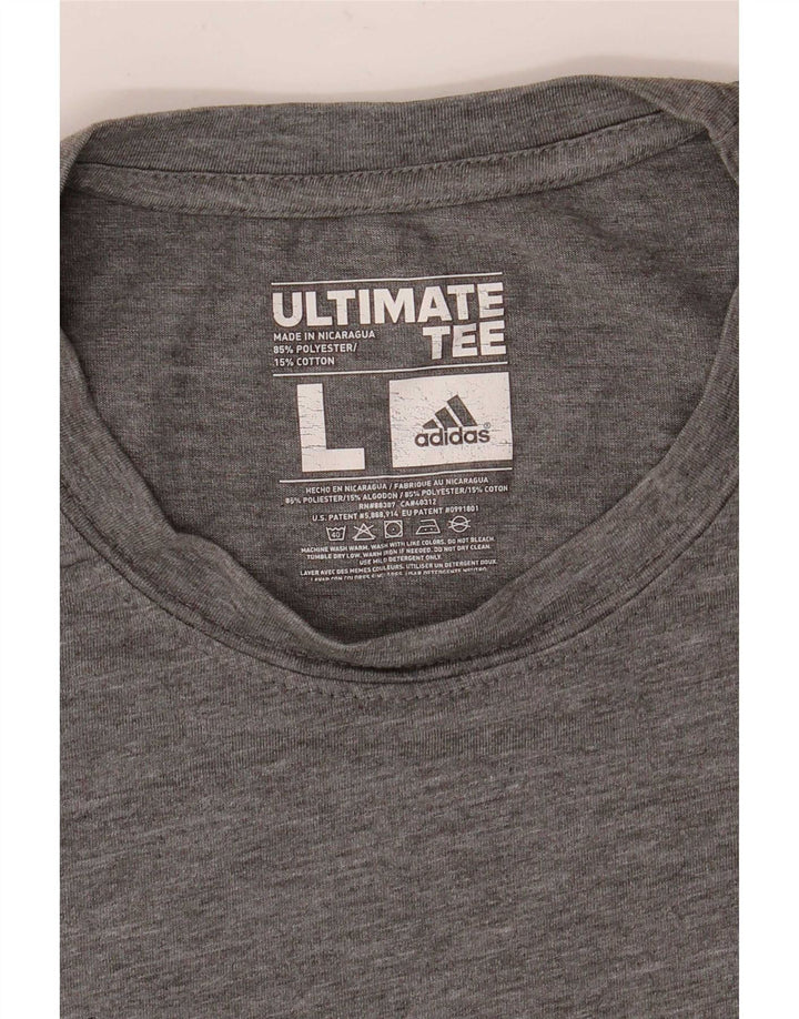 T-shirt Adidas Climalite da uomo, grande, in poliestere chiazzato grigio