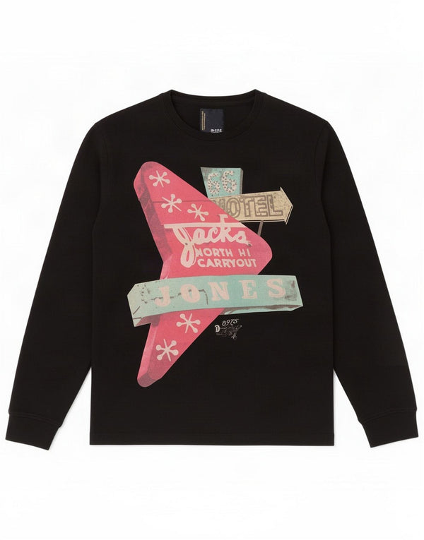 Jack & Jones Top grafico da uomo a maniche lunghe grande nero