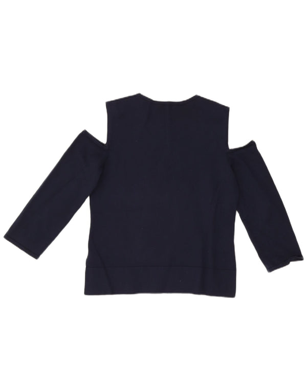 Top da donna con spalle scoperte Hobbs, manica a 3/4, UK 12, viscosa media blu navy