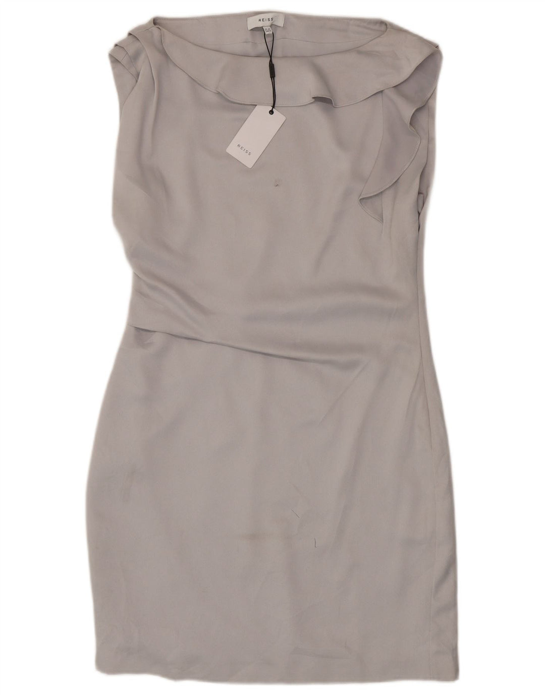 Abito tubino senza maniche da donna Reiss UK 12 Poliestere grigio medio
