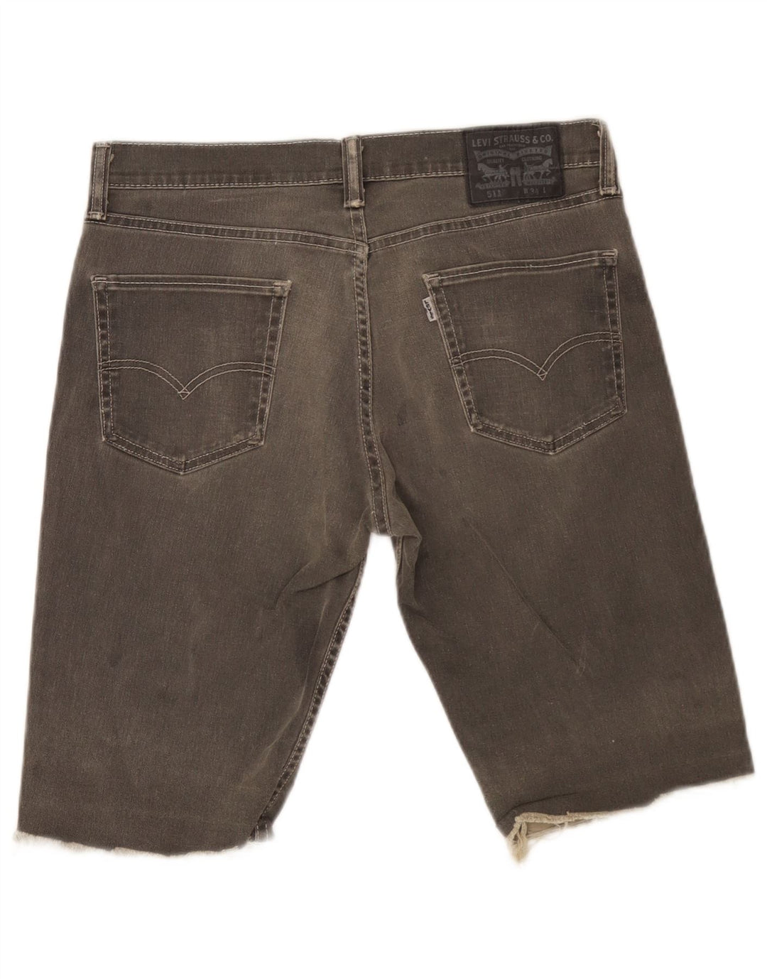 Pantaloncini di jeans da uomo Levi's W34 Large in cotone grigio