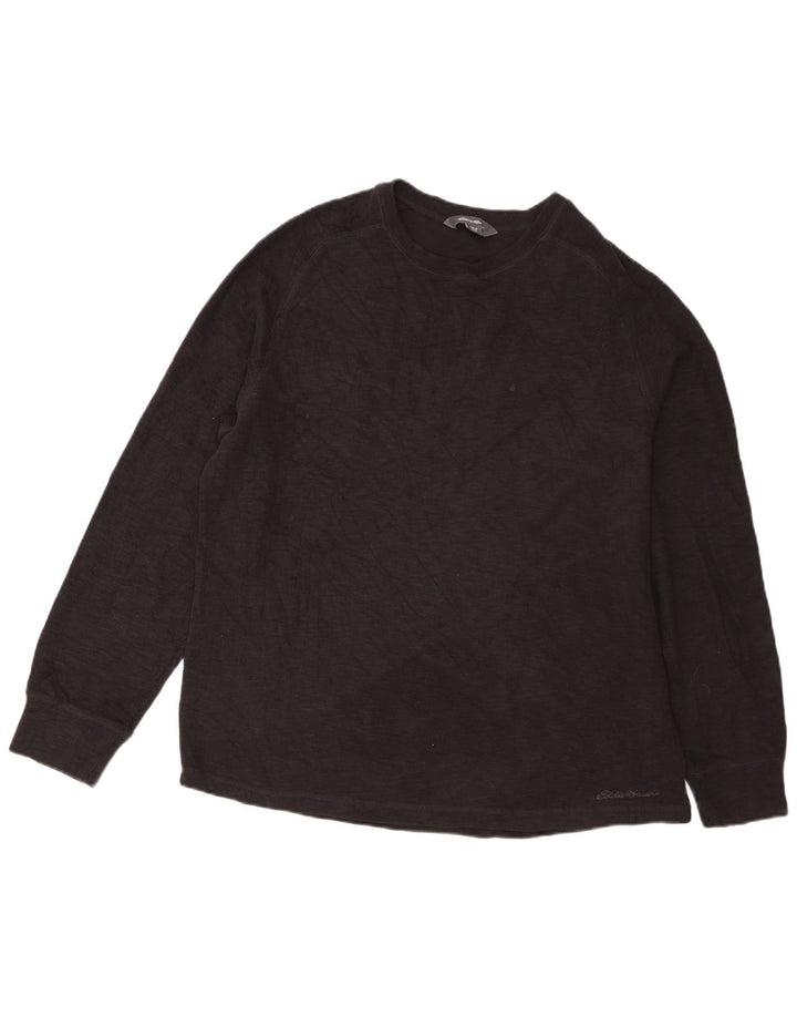 Eddie Bauer Maglia da uomo a maniche lunghe XL in cotone nero