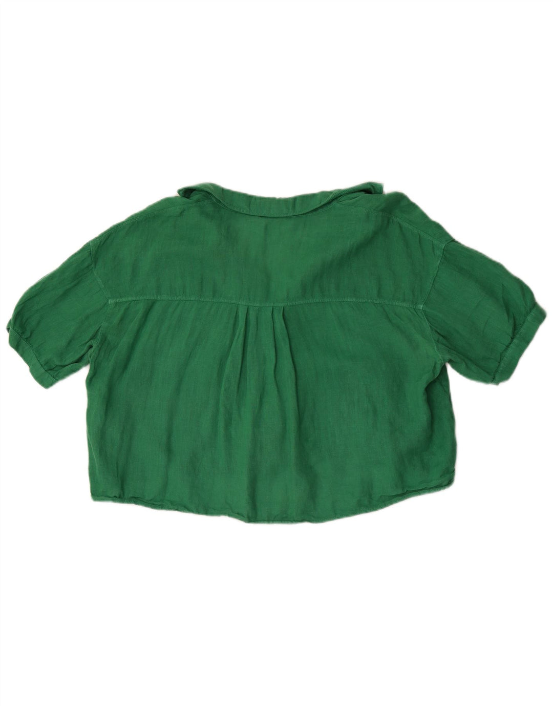 Zara Camicia a maniche corte corta oversize da donna, camicetta UK 14 Verde medio