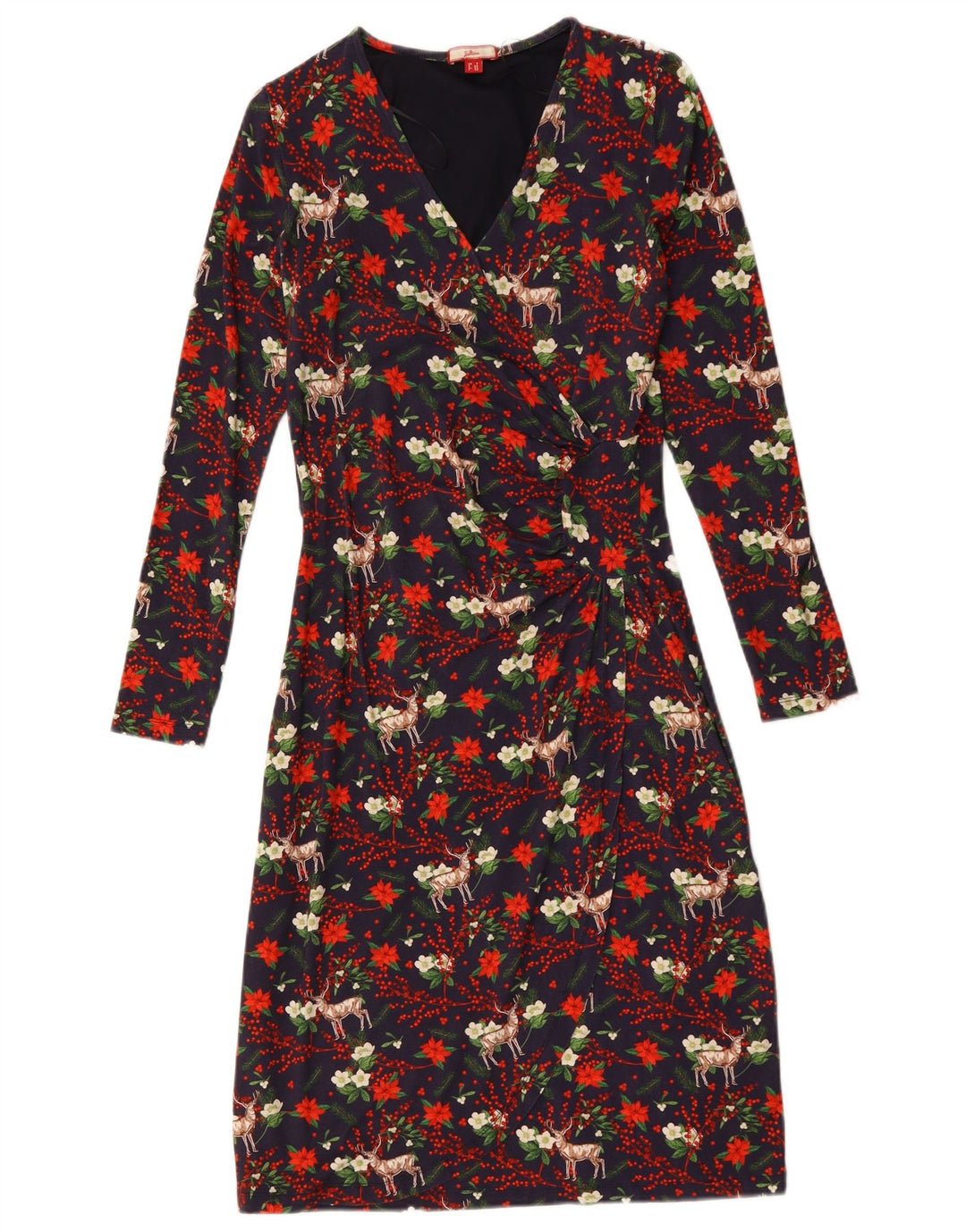 Abito tubino da donna Joe Browns UK 8 piccolo in viscosa floreale blu navy